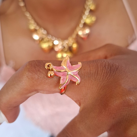 La Bague " Sibella" rose ajustable