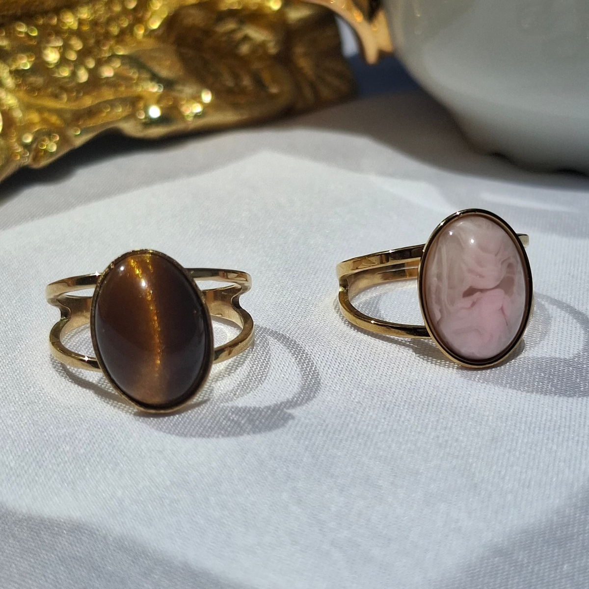 La Bague ajustable " CHRISTELLE " rose
