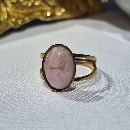La Bague ajustable " CHRISTELLE " rose