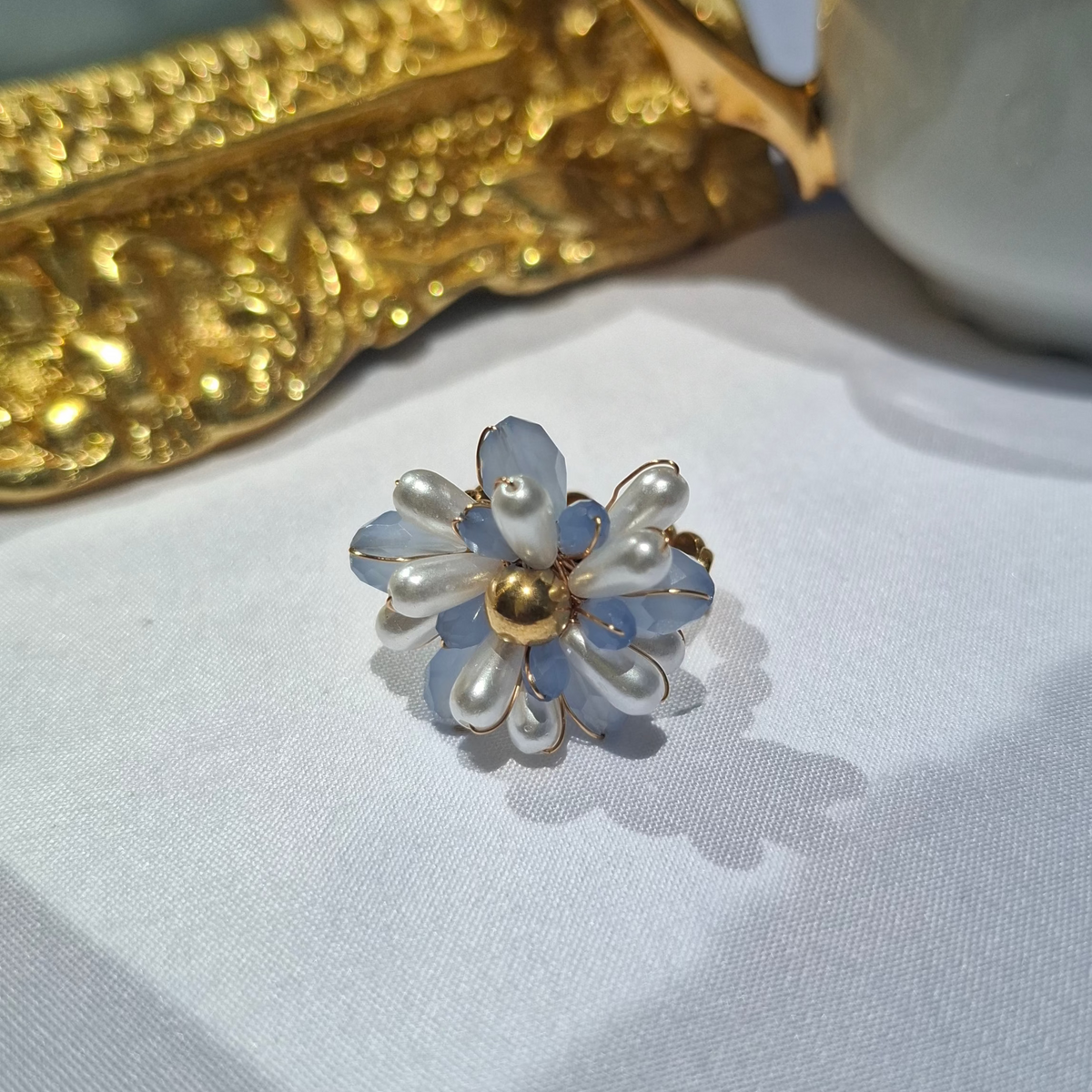 La Bague ajustable " BETTY" bleue