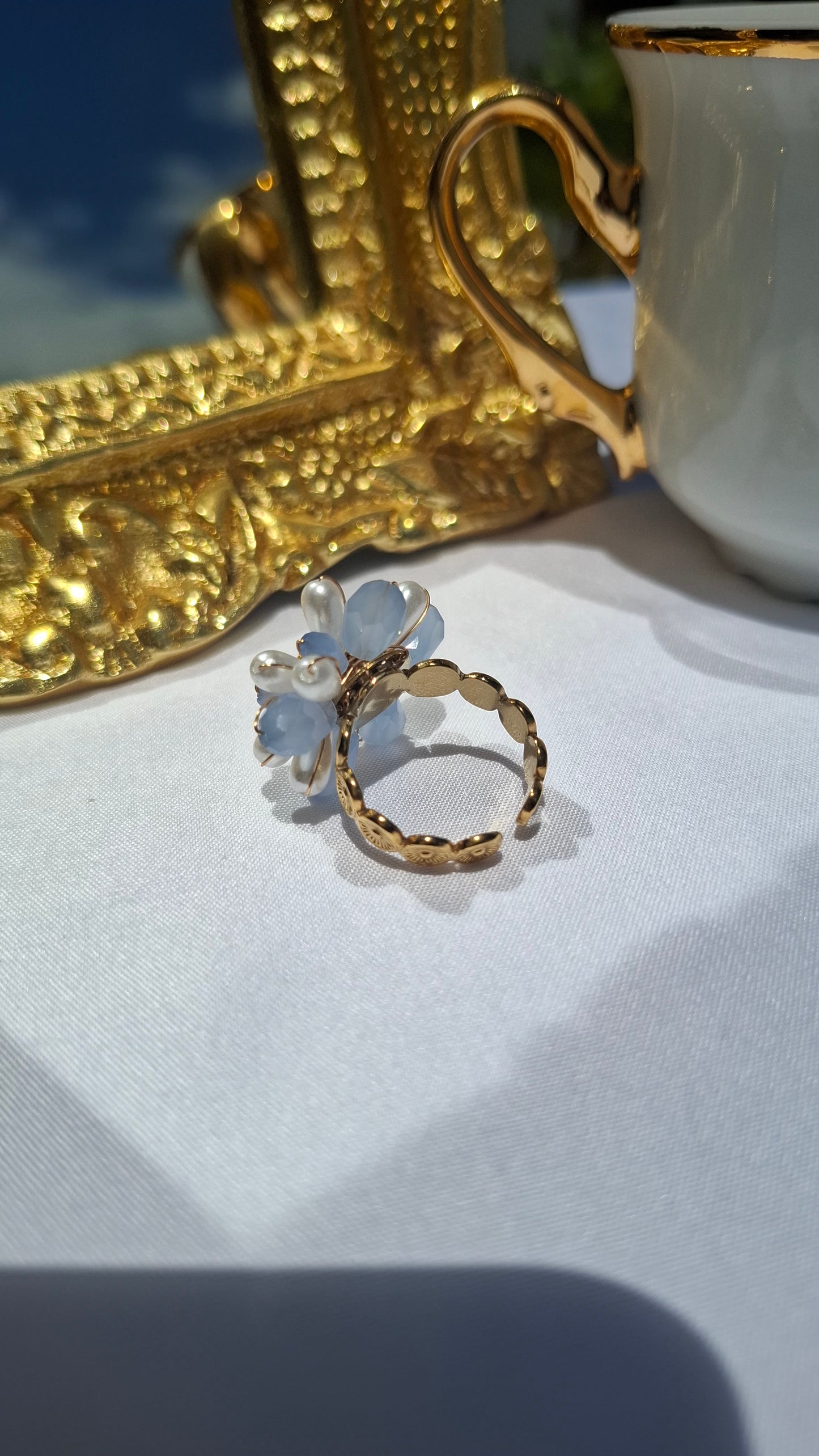 La Bague ajustable " BETTY" bleue