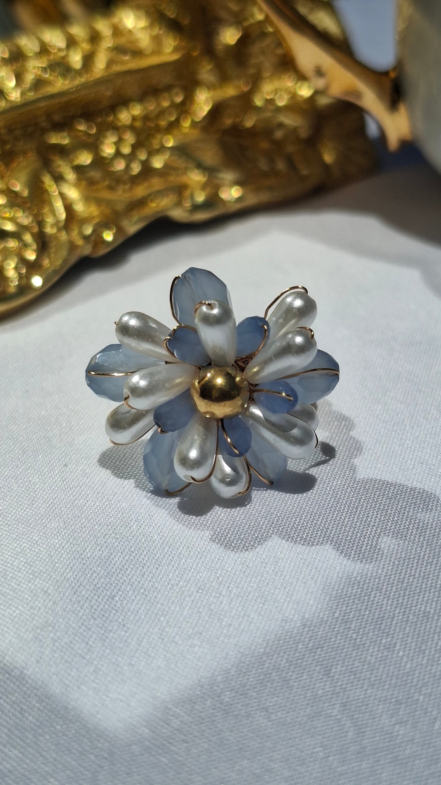 La Bague ajustable " BETTY" bleue