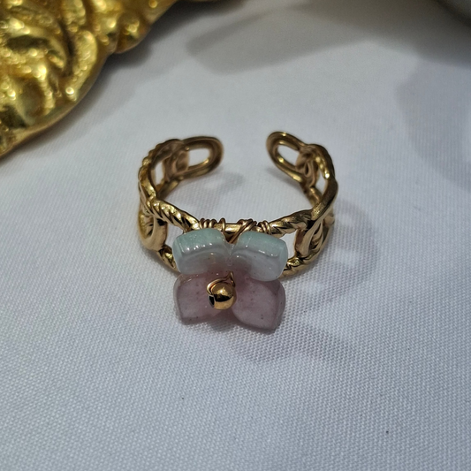 La Bague Rotative" FIORINA "panaché rose/bleu