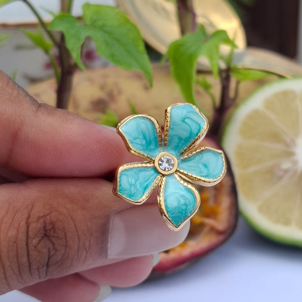 La Bague " MIMOSE " Bleu