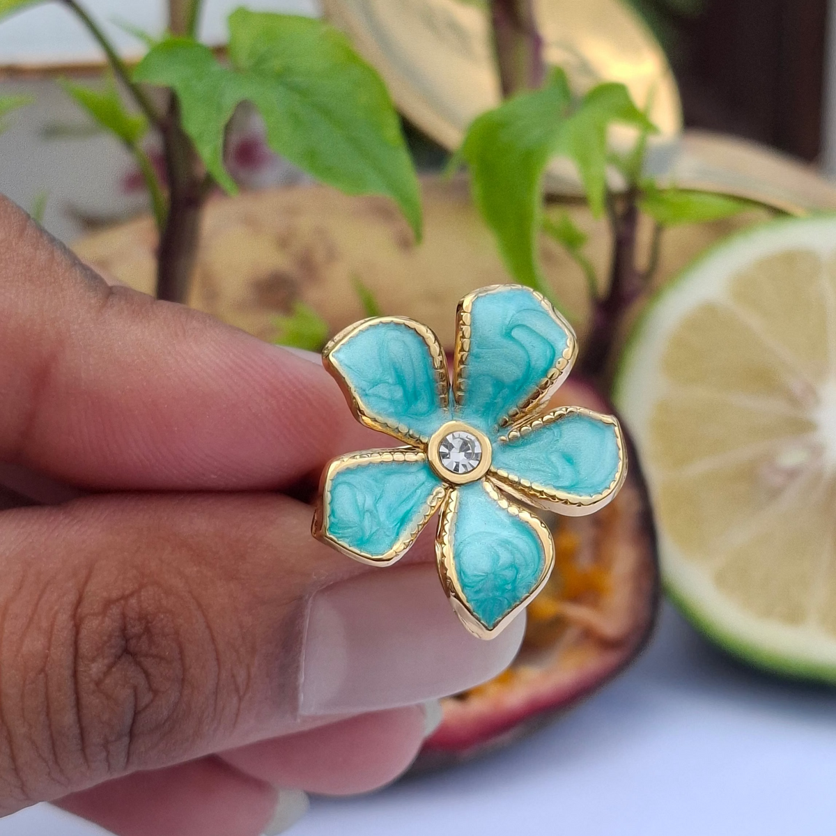 La Bague " MIMOSE " Bleu