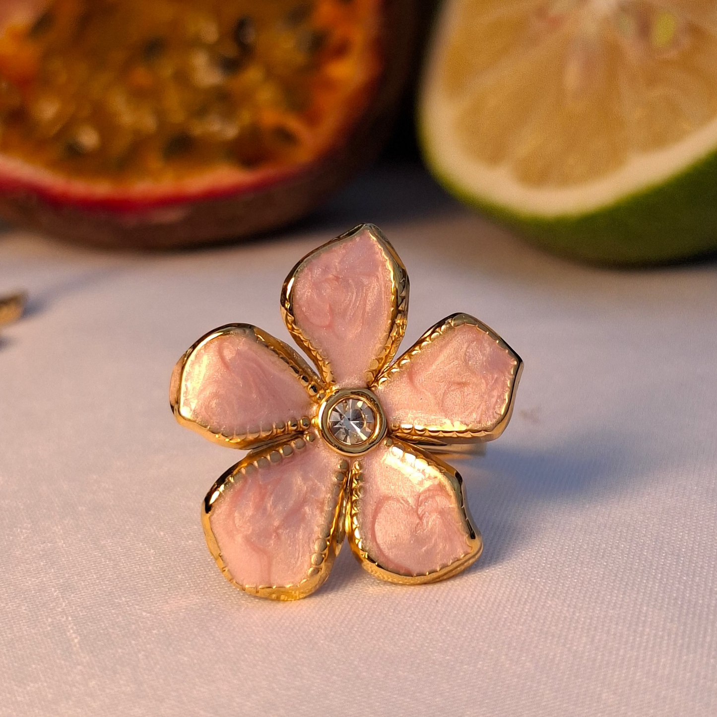 La Bague " MIMOSE " rose
