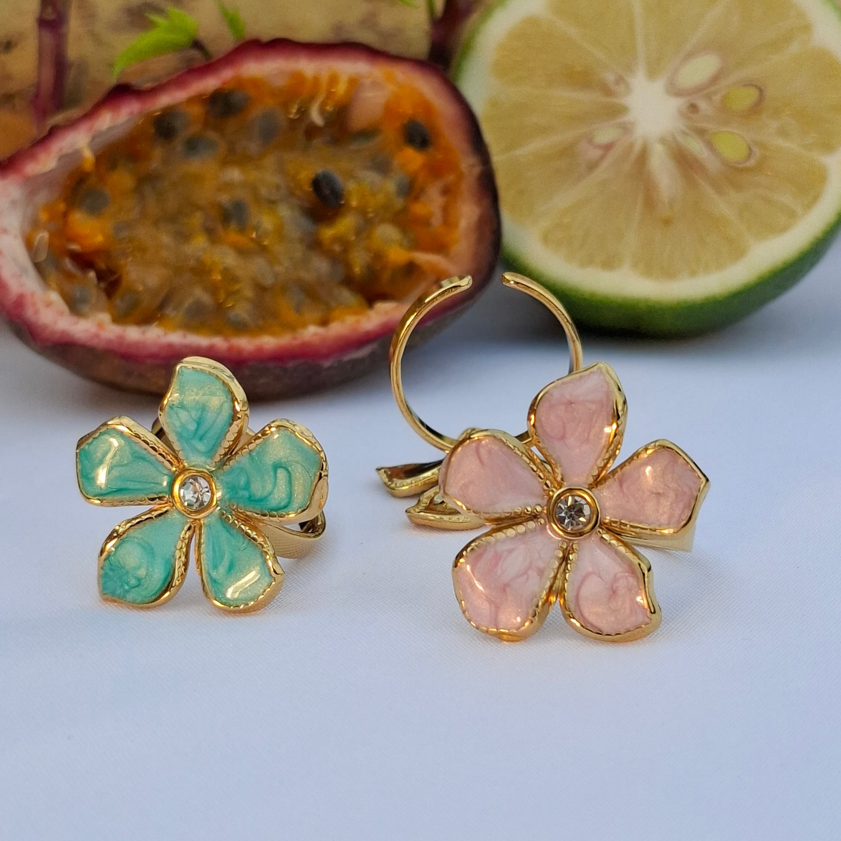 La Bague " MIMOSE " rose