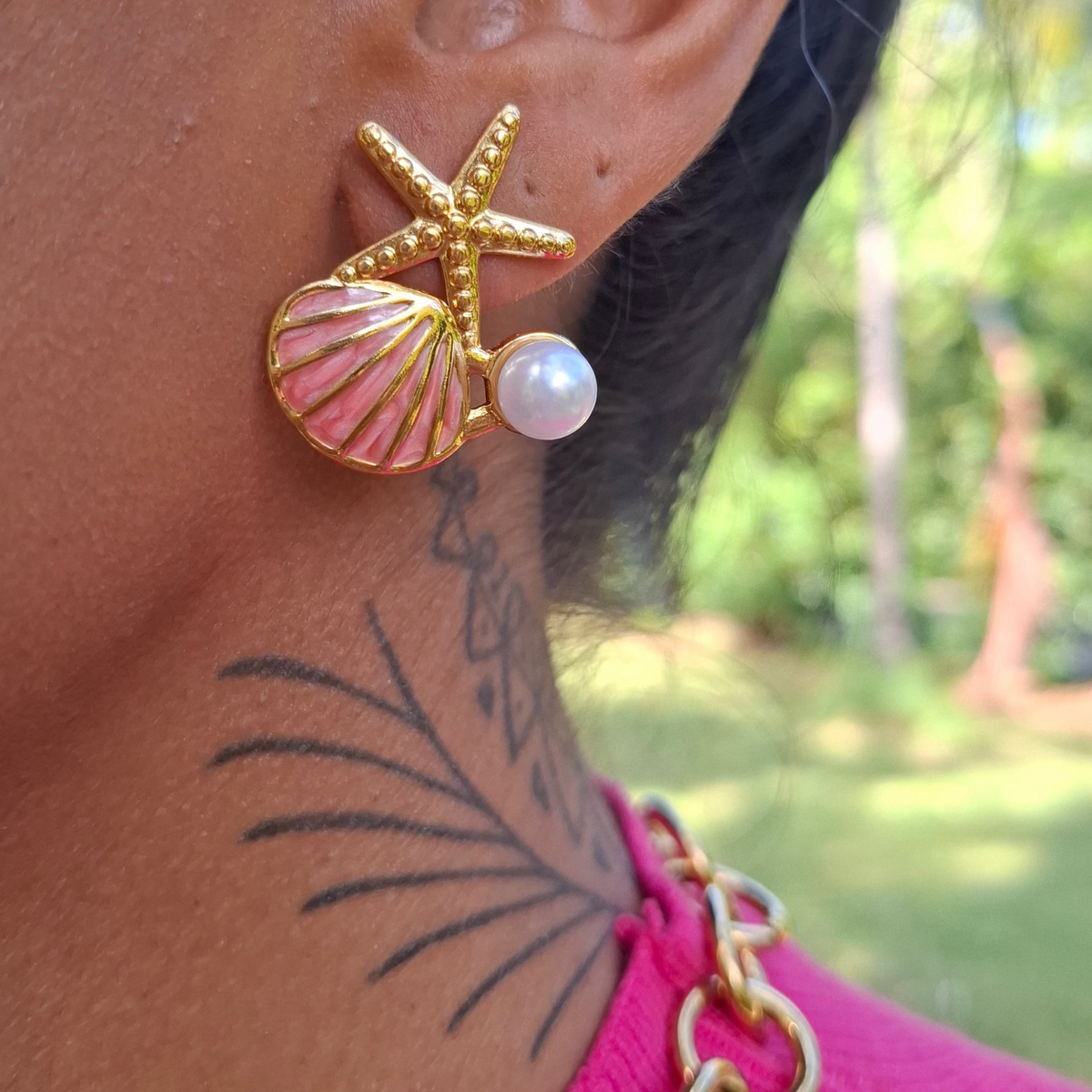 Les Boucles "MARIMAR" rose 🥰