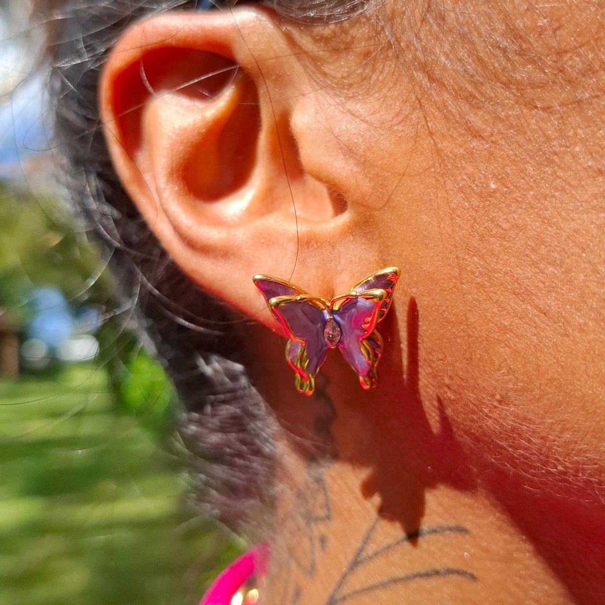 Les Boucle "PAPILETTE" rose🥰