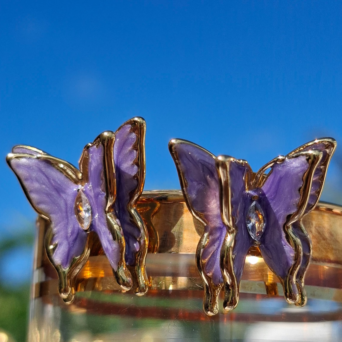 Les Boucle "PAPILETTE" Mauve🔥