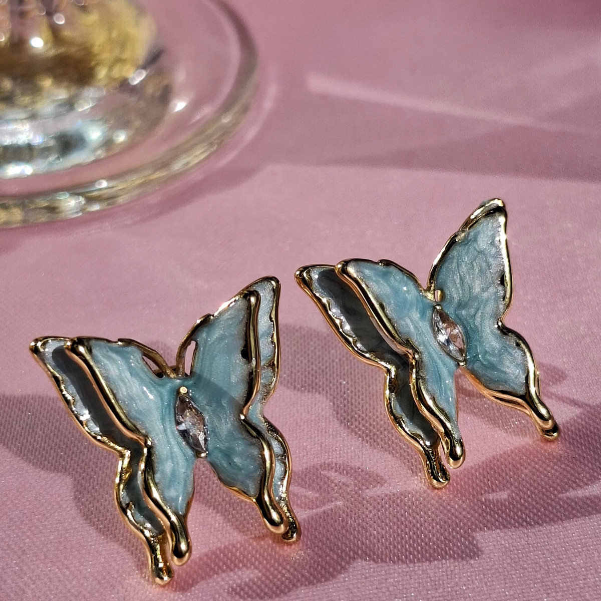 Les boucles " PAPILETTE" bleu✨