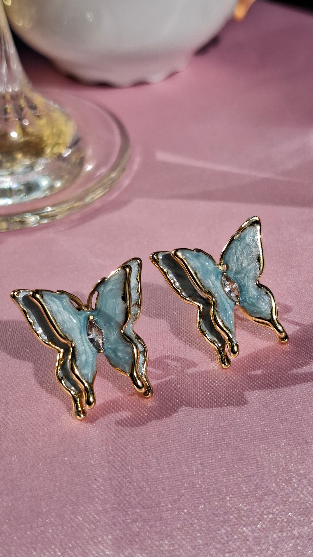 Les boucles " PAPILETTE" bleu✨