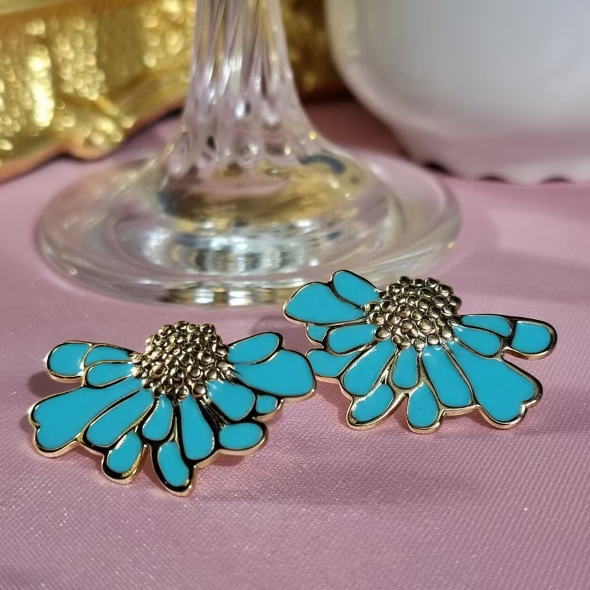 Les boucles " CINDY" bleu ✨
