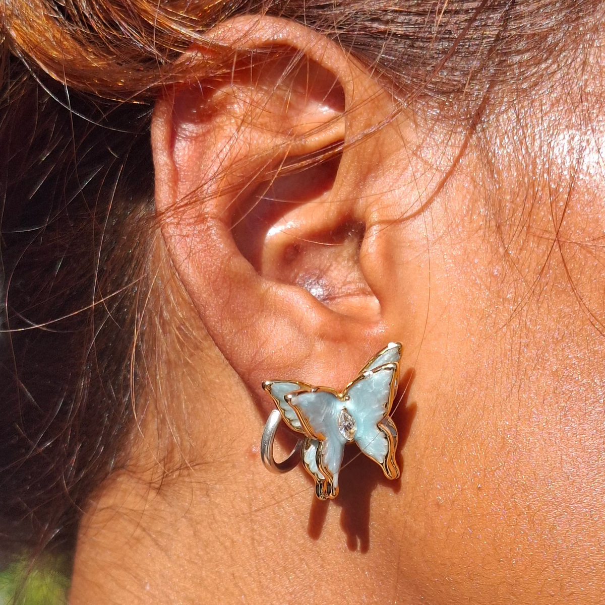 Les boucles " PAPILETTE" bleu✨