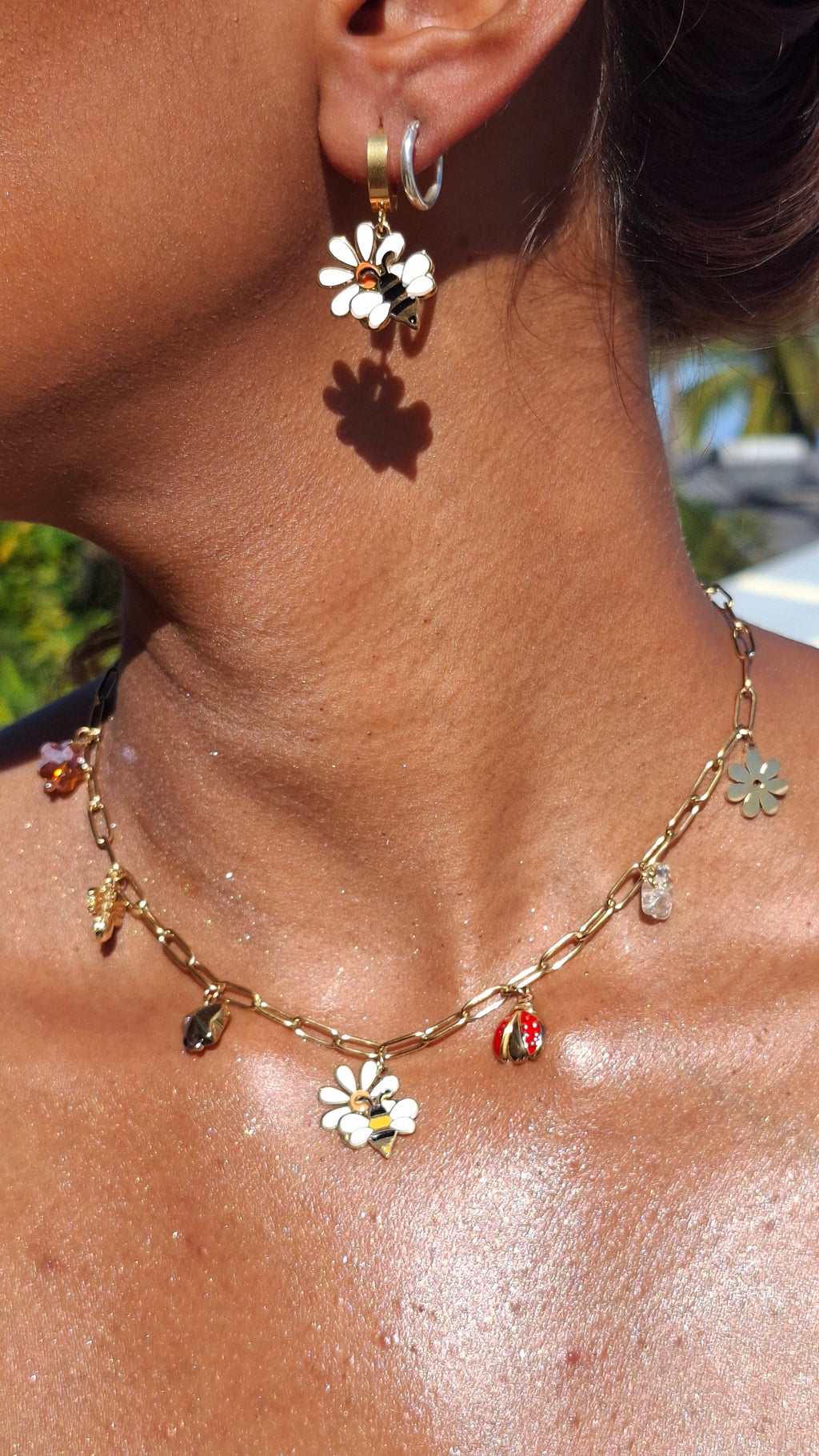 Le TRIO " FÉE-EN-PLUS" (Collier + Bracelet + Boucles )