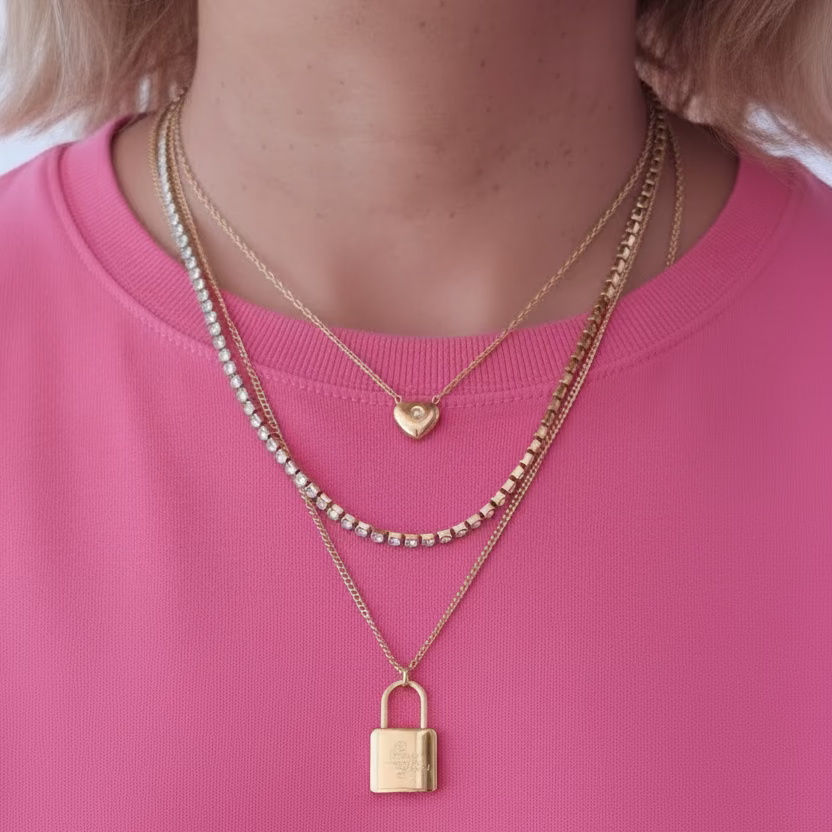 Le Collier à 3 couches " TENDRE AMOUR"
