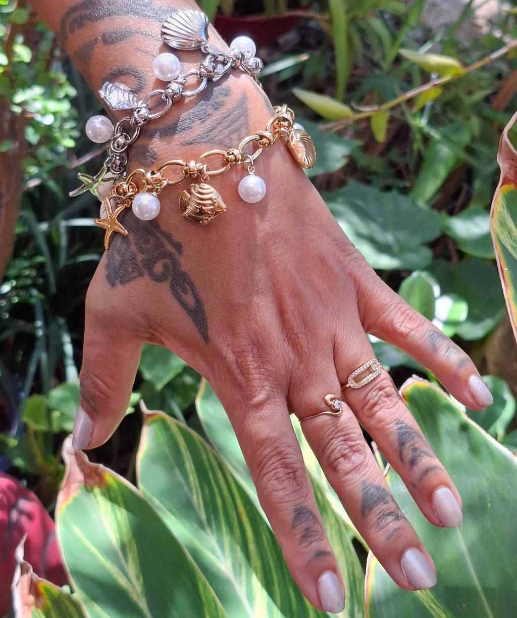 Le Bracelet argenté "SORAYA" à breloques