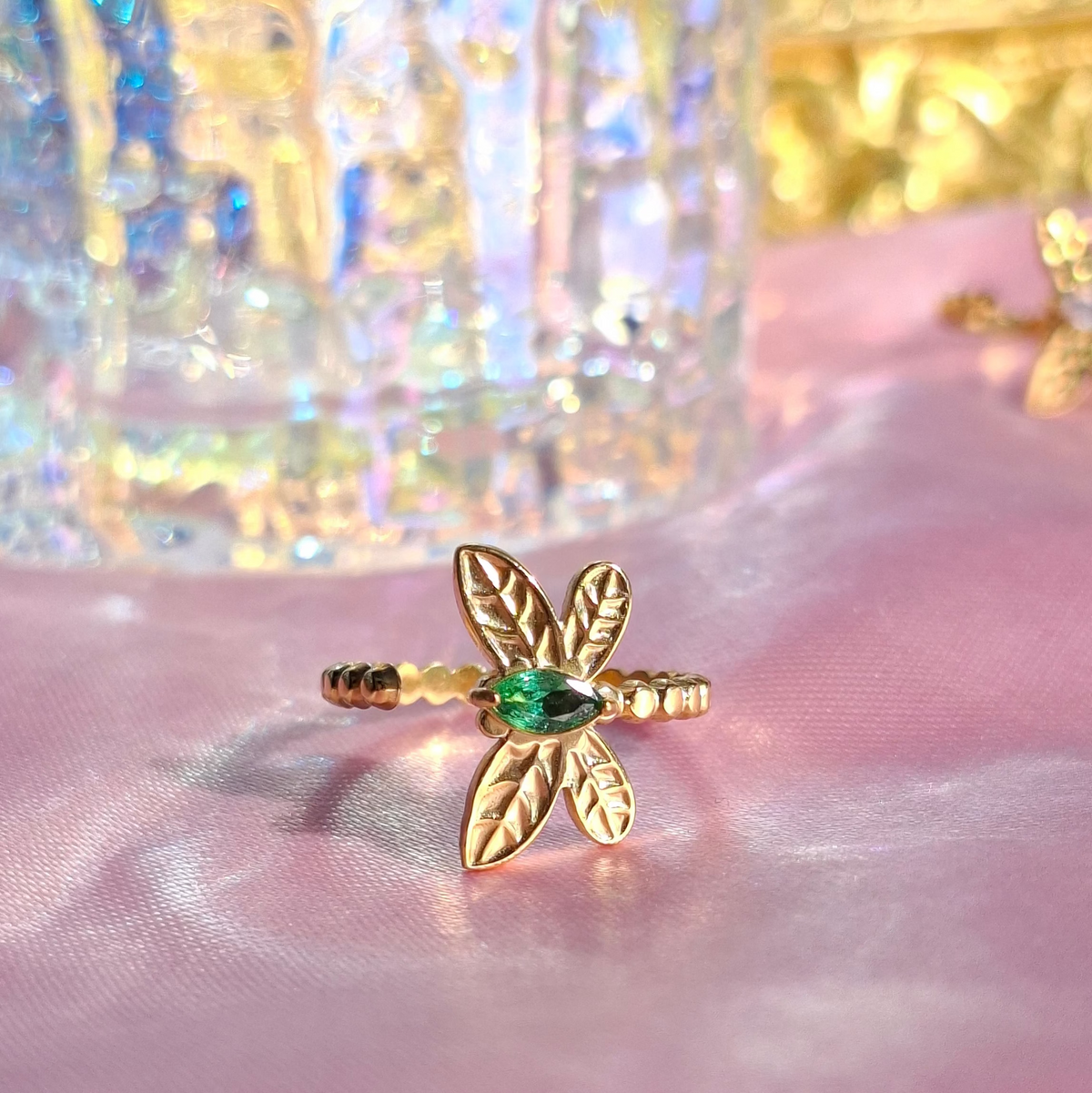 La Bague " TI BEBETTE " zircon vert