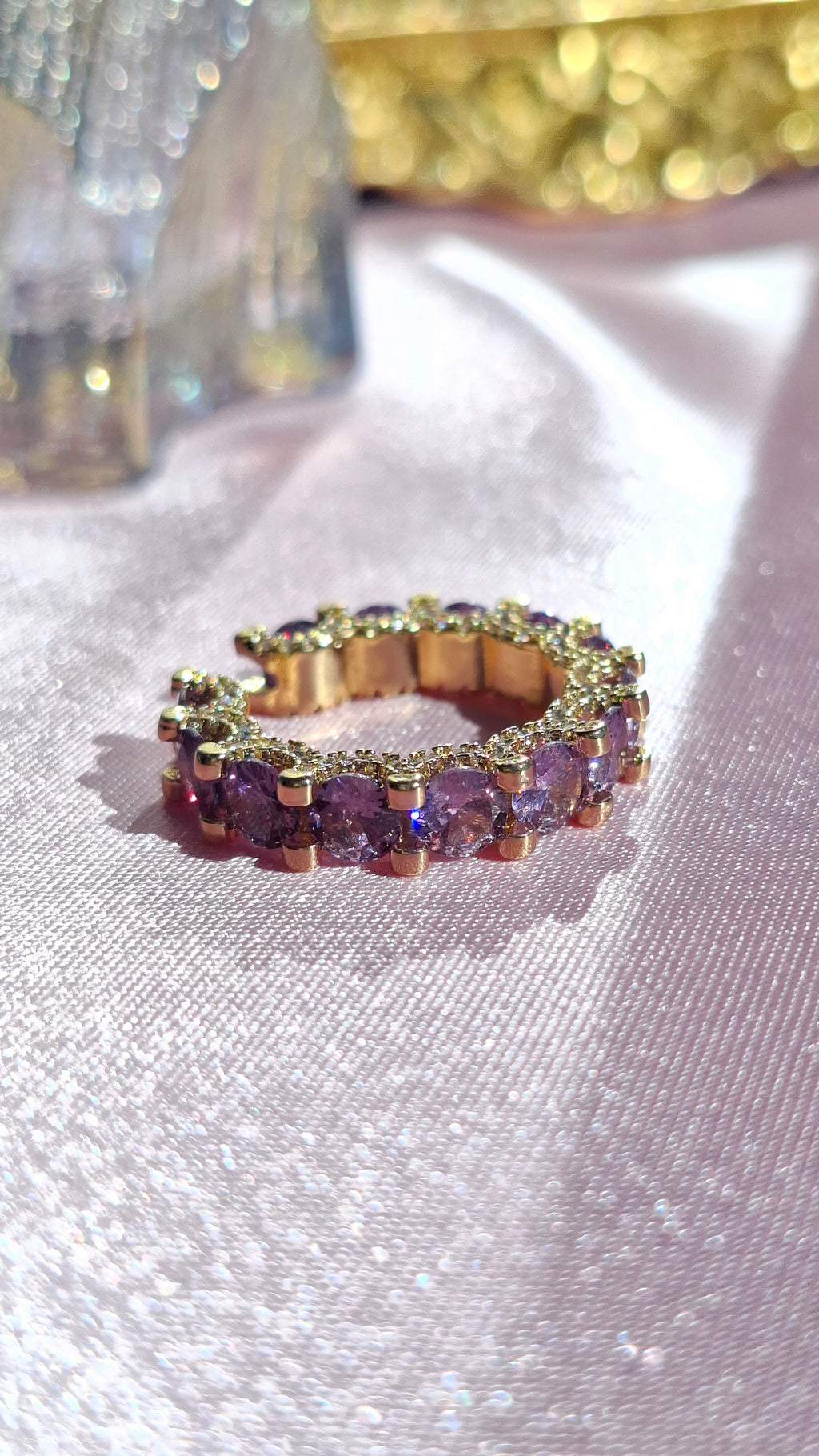 La Bague " KLATTE" zircon mauve