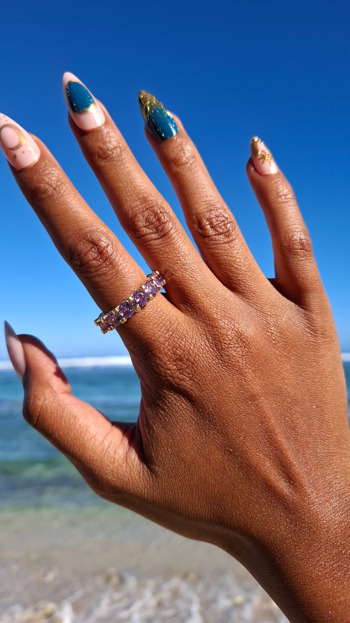 La Bague " KLATTE" zircon mauve