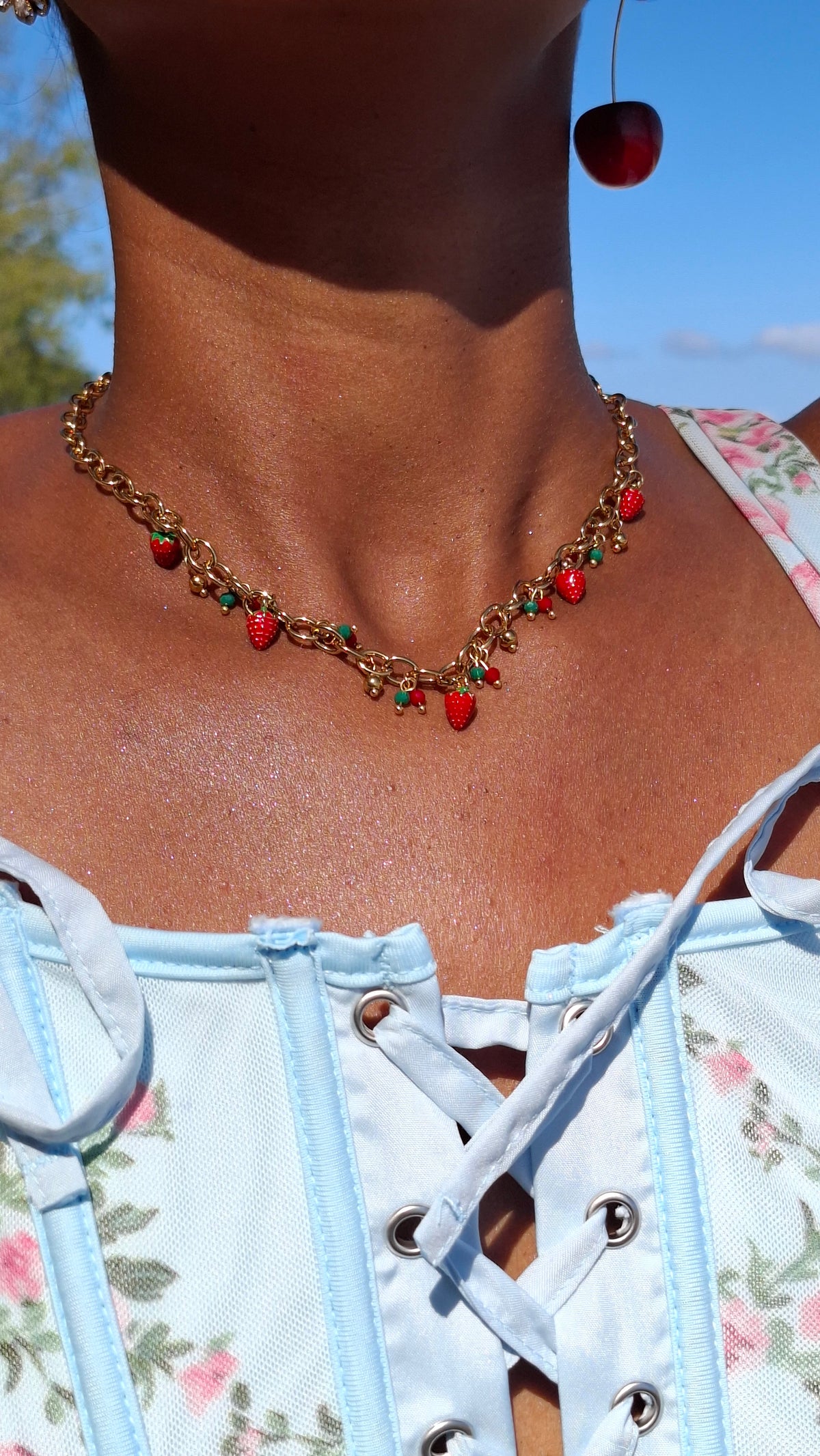 Le DUO " FRAISITA " Collier + Bracelet