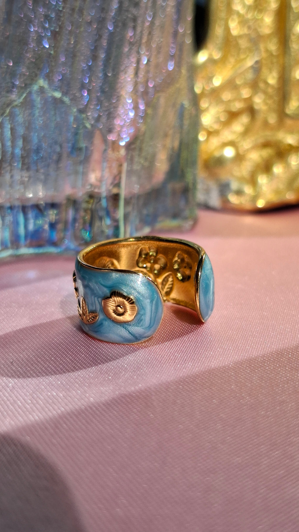 La bague " SAMIRA " bleu ajustable