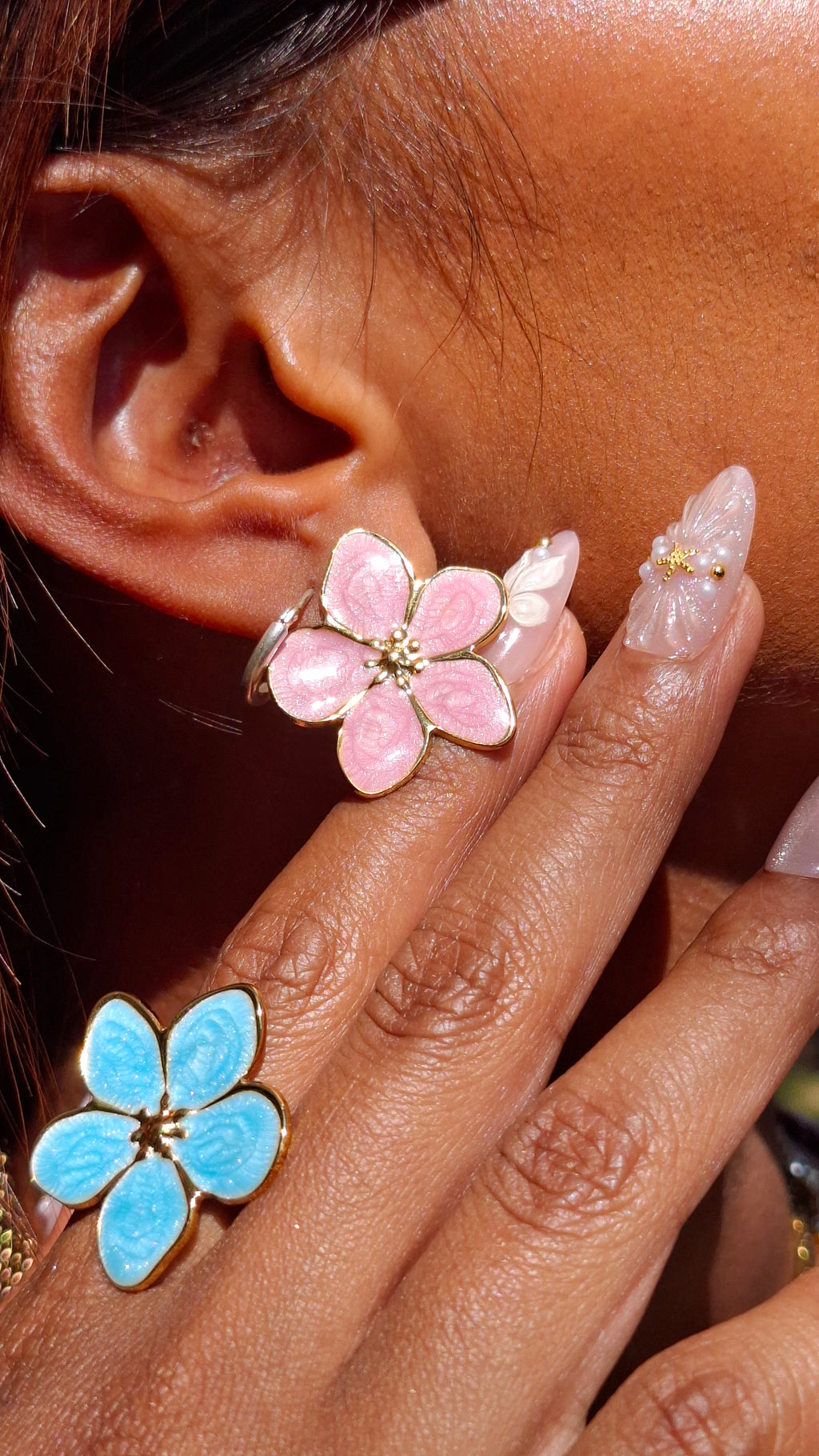 Le Duo " OSIRIS " rose Bague + Boucles
