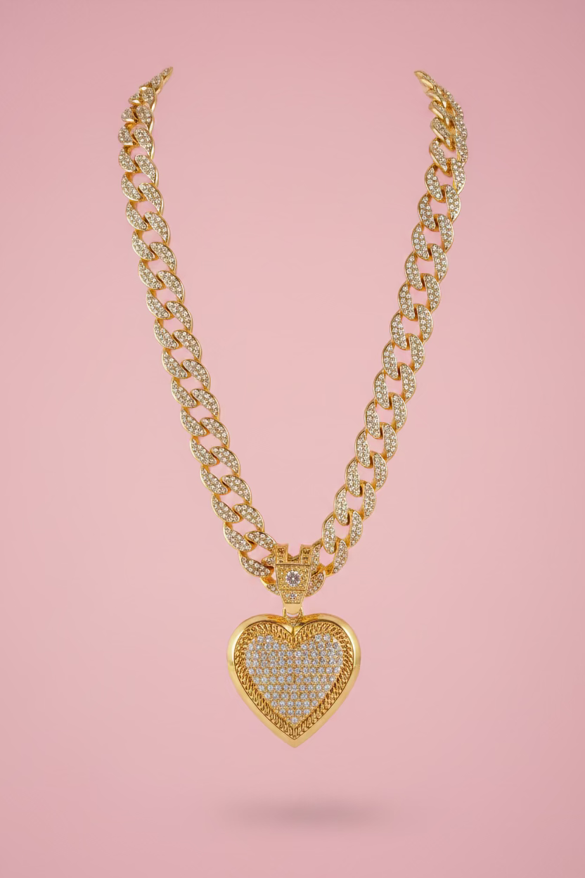 Le Collier " LOVALI " Métal + zircon