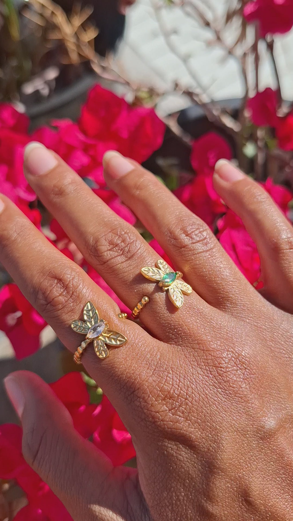 La Bague " TI BEBETTE " zircon vert