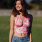 Crop top rose tie and dye Ensoleillé