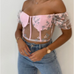 Crop top résille avec broderie Invasion floral